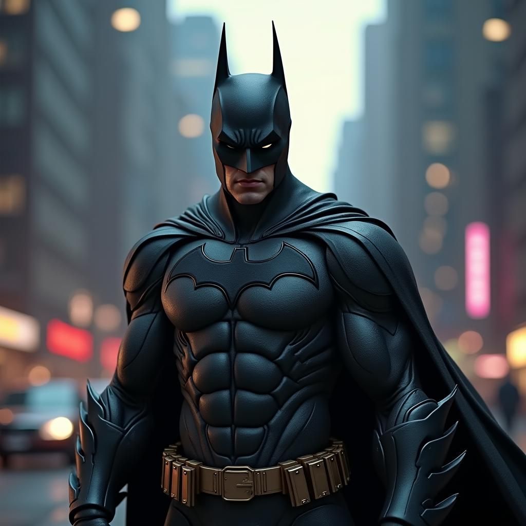 Dark Knight in Graphene Armor, Gotham Cityscape