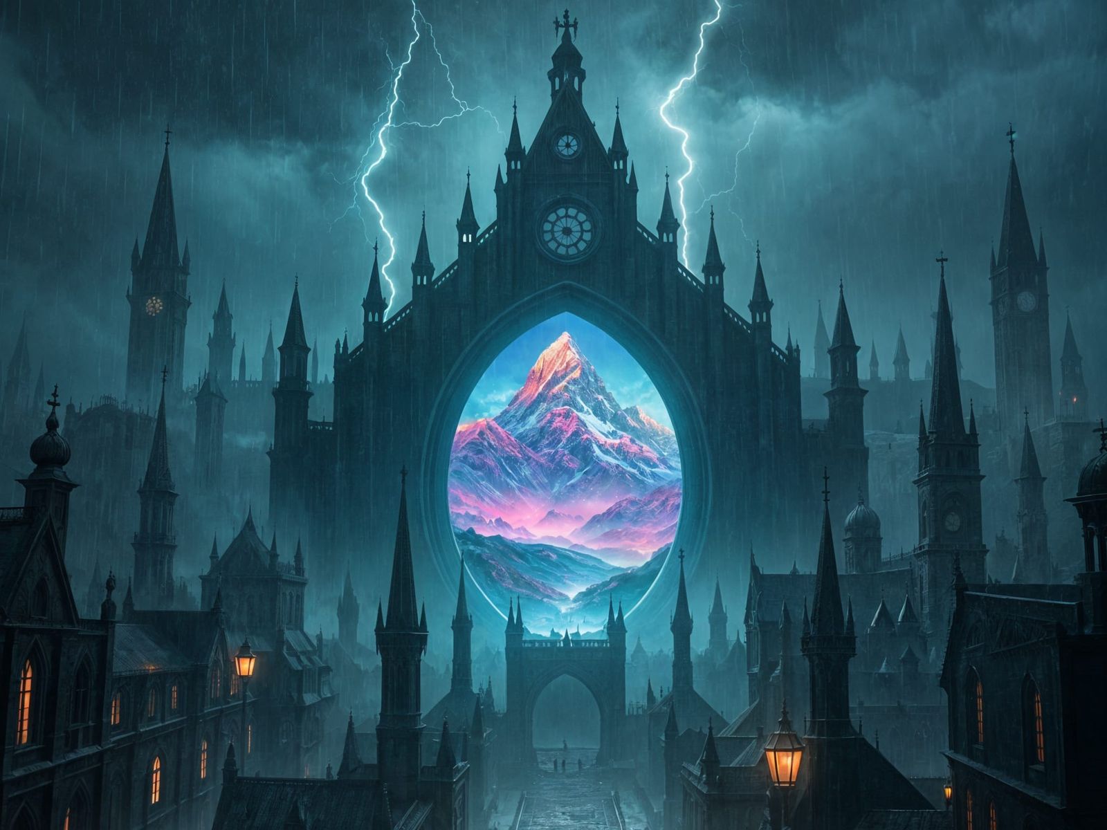 Magical Portal to Epic Mountain Landscape