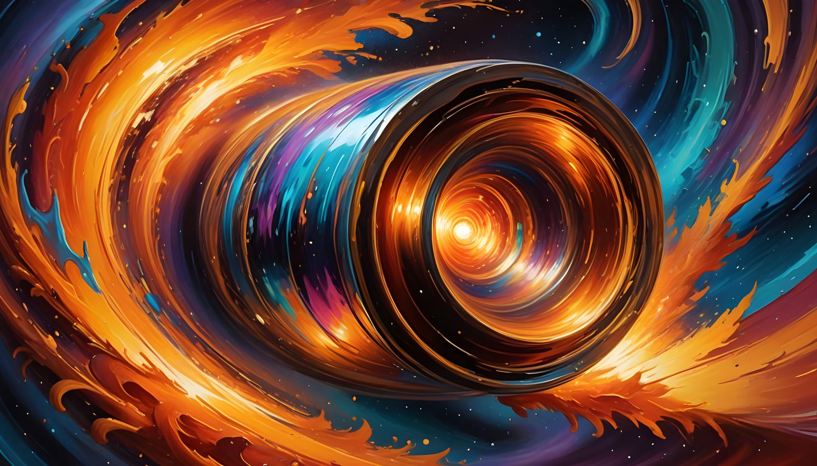 Glowing Metal Cylinder in Interstellar Plasma Vortex