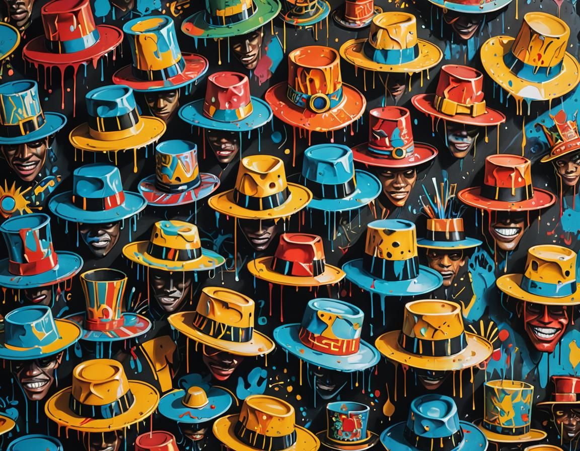 Fantastical Hats in Graffiti Art Style