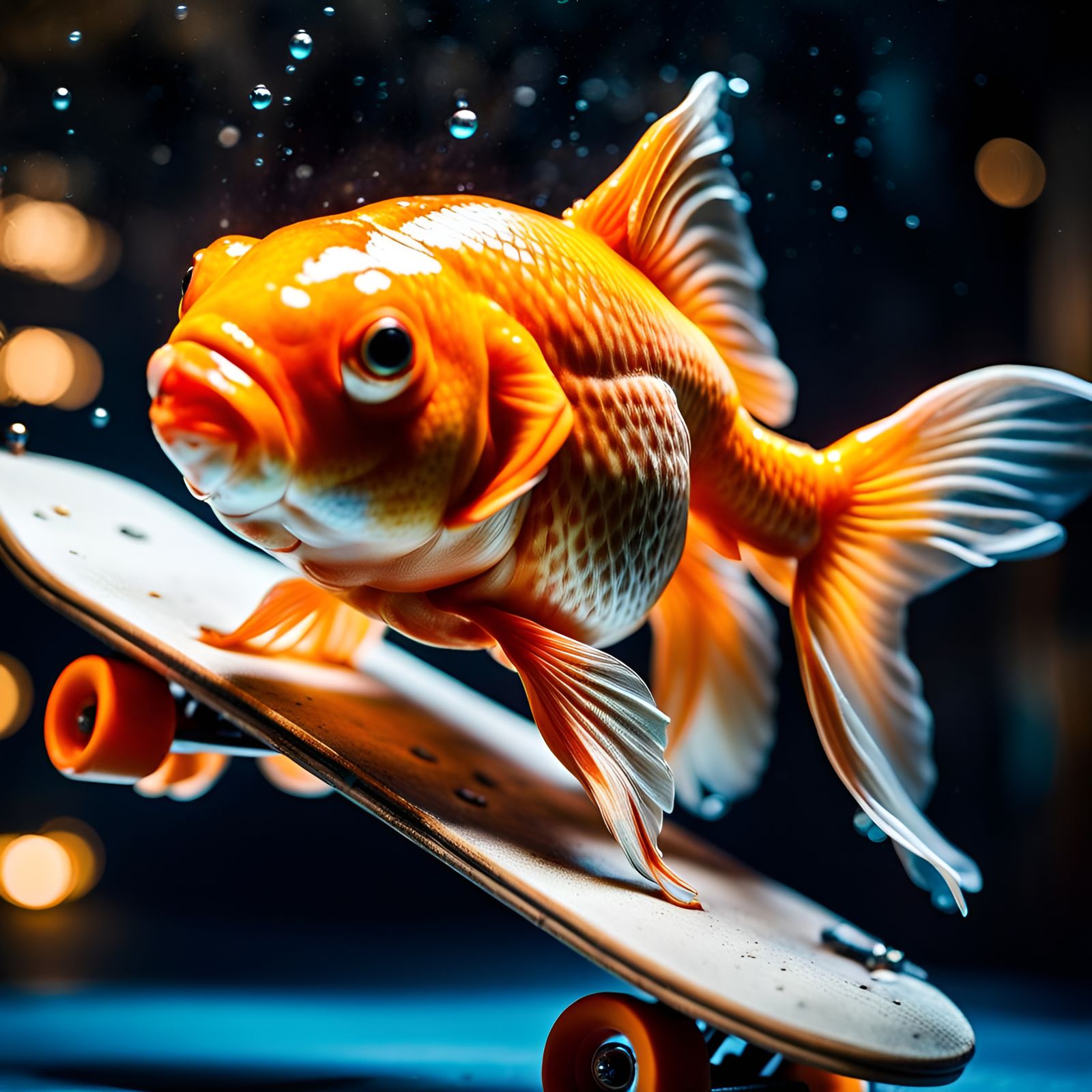 Skateboarding fish
