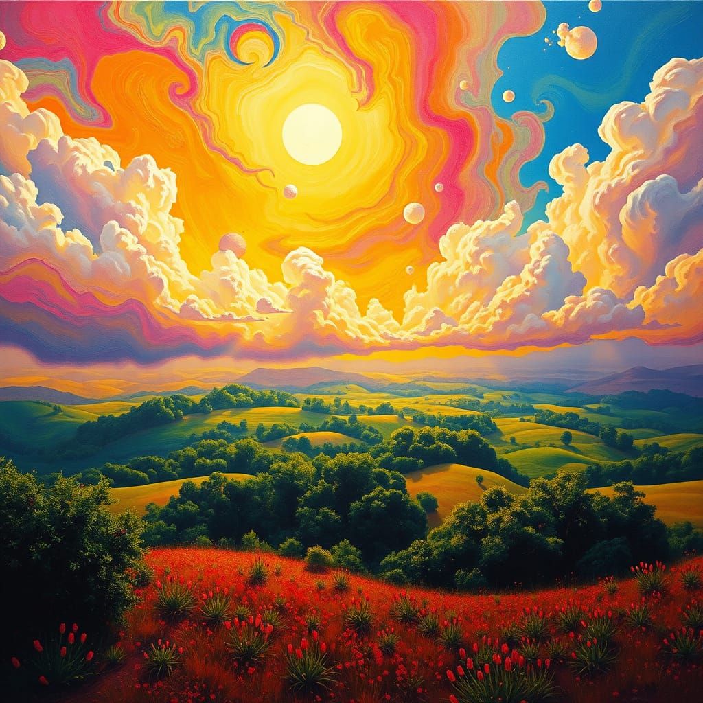 Surreal Landscape with Dreamlike Color Fields