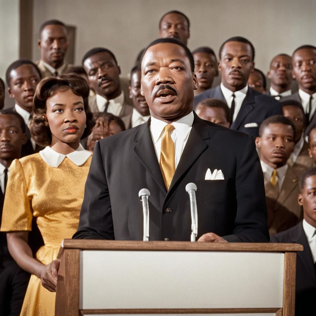 Martin Luther King Jr. Giving Fiery Speech