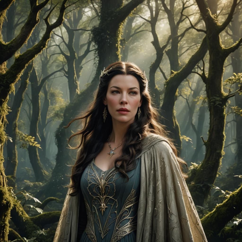 Arwen Evenstar Portrait in a Forest Landscape