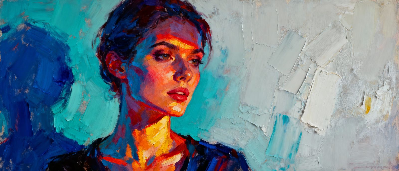 ZiAnne Impasto Oil Portrait with Bold Colors