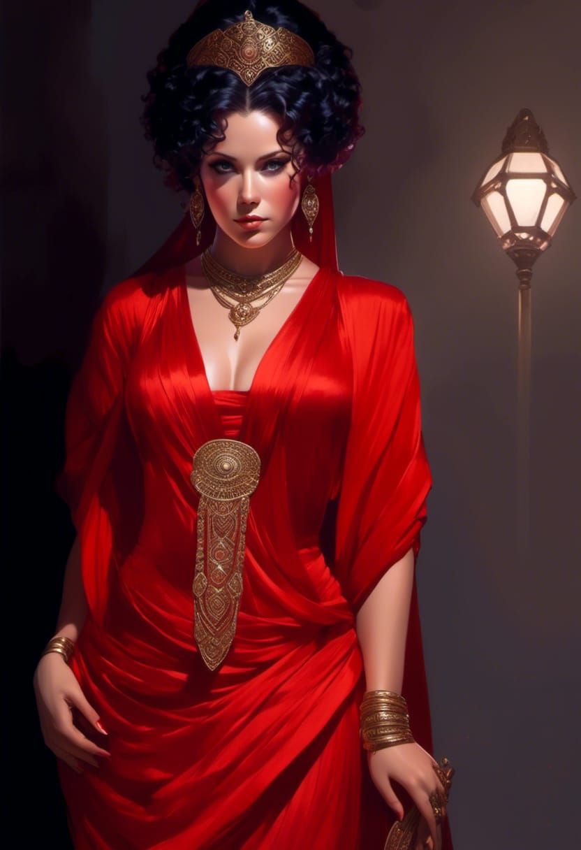 Detailed Portrait of a Red-Haired Jedi Lady