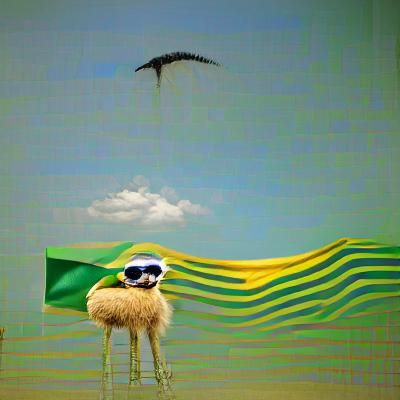 Minimalist Ostrich Portrait