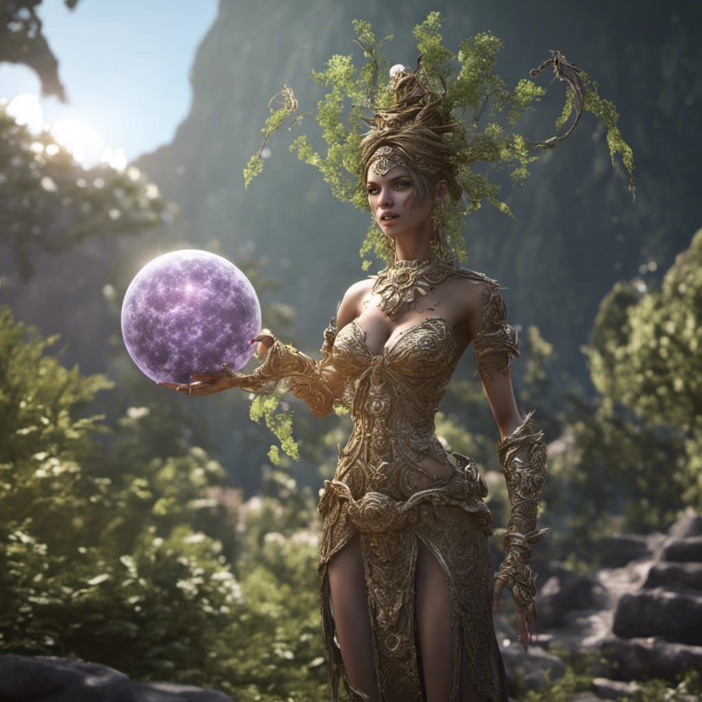 Divine Earth Goddess Saving Humanity in 3D