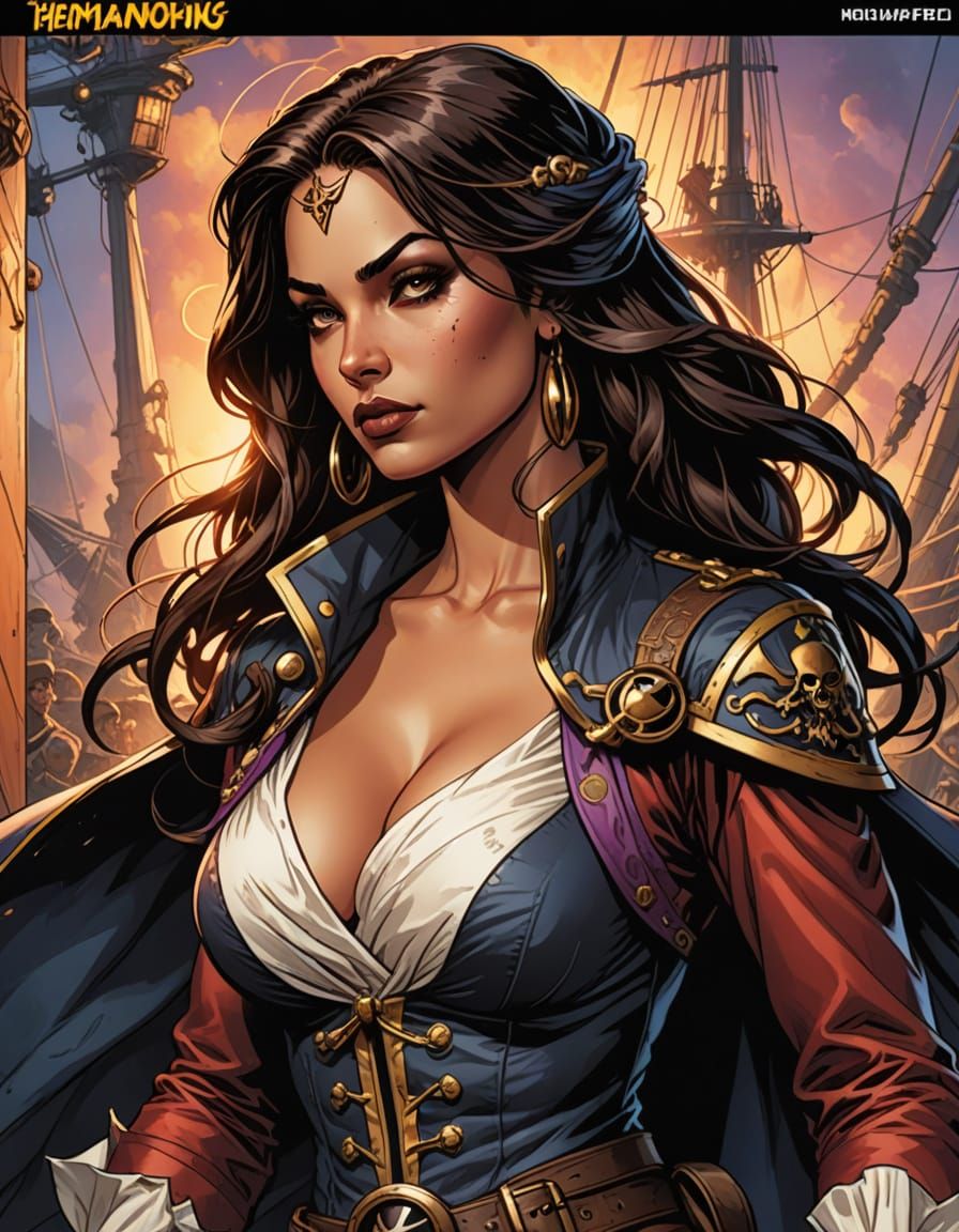 Pirate Princess in Comic Book Style