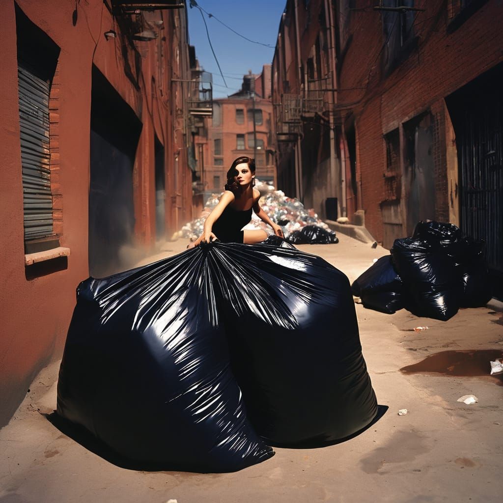 Film Noir: Latex Woman in Alleyway