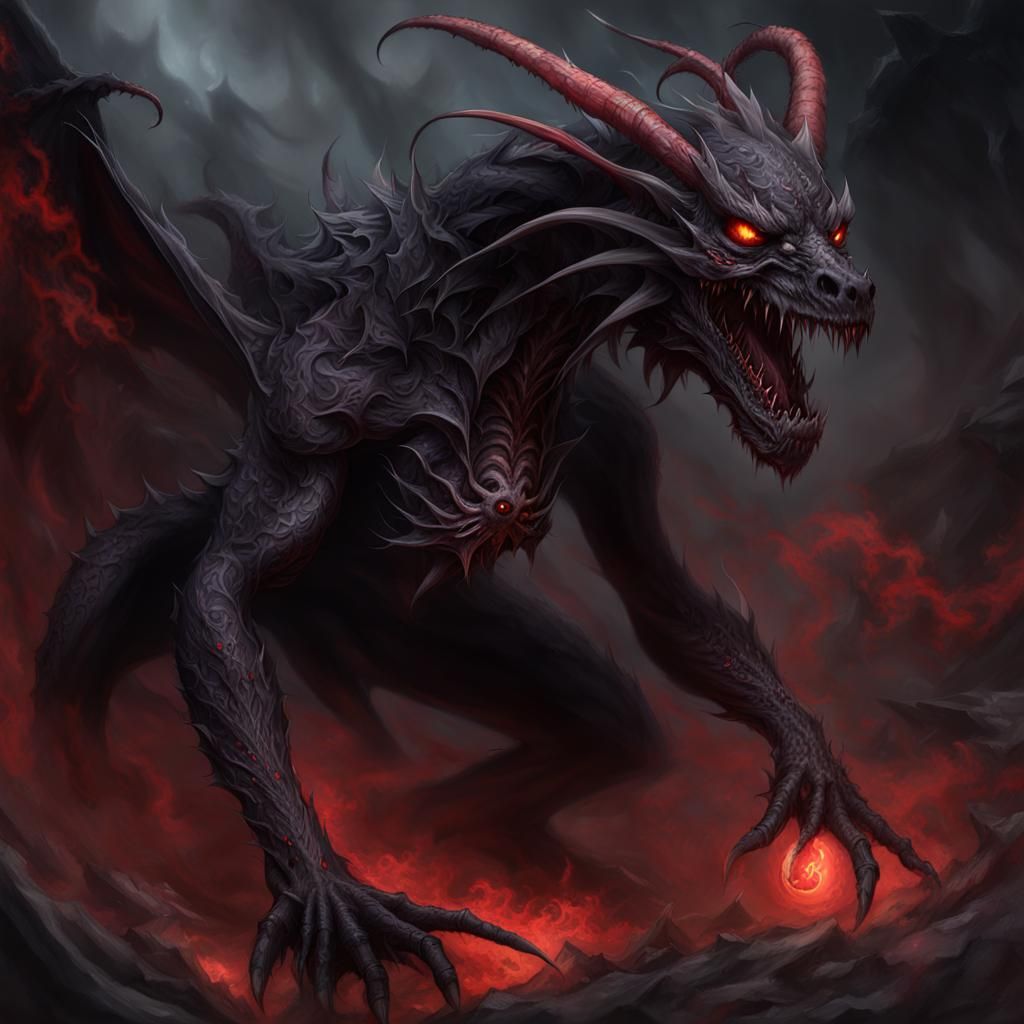 Cursed Undead Dragon Bear with Spider Tattoos