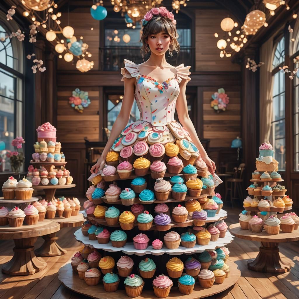 Woman in Cupcake Dress