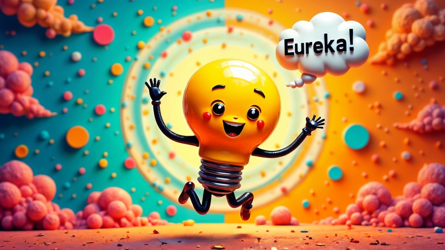 Cheerful Lightbulb Character Has Eureka Moment in Pixar Styl...