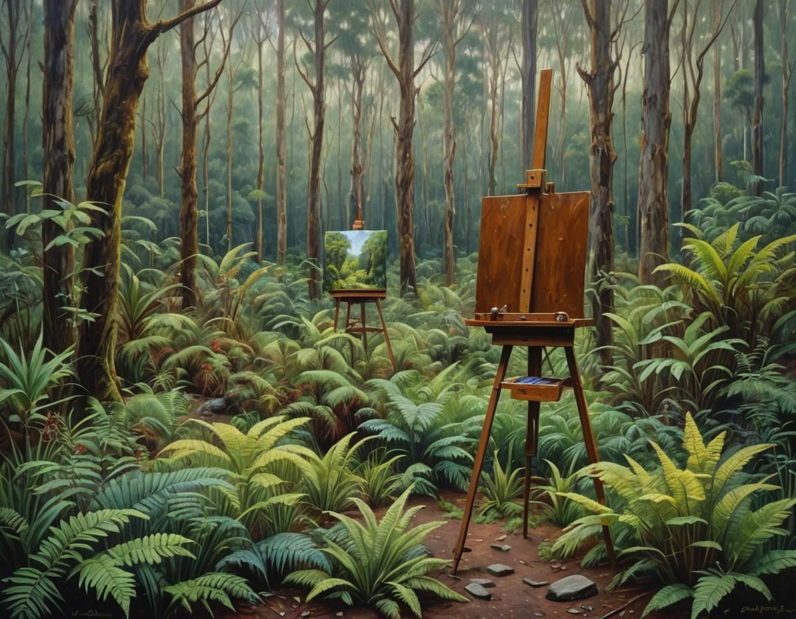 New Zealand Forest Painting by James Gurney