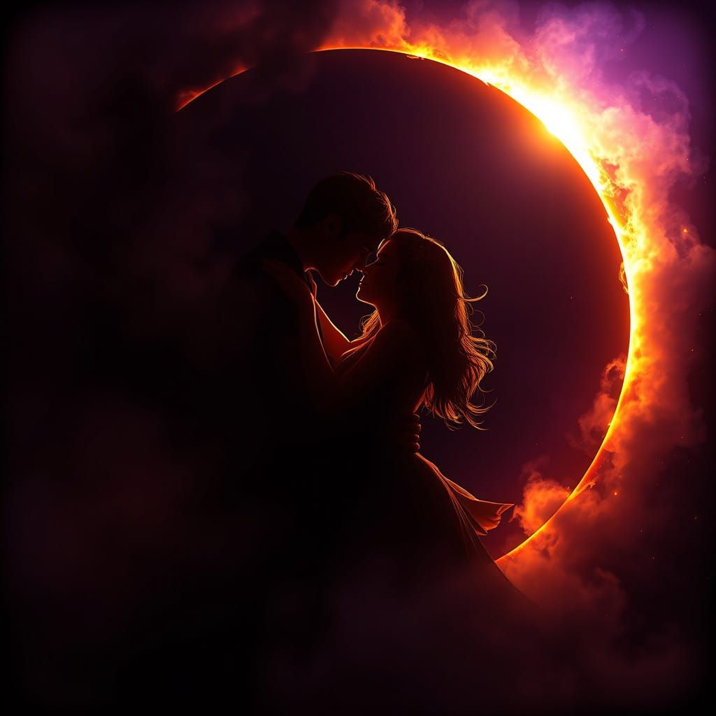 Ethereal Dark Fantasy Realm with a Total Eclipse of the Hear...