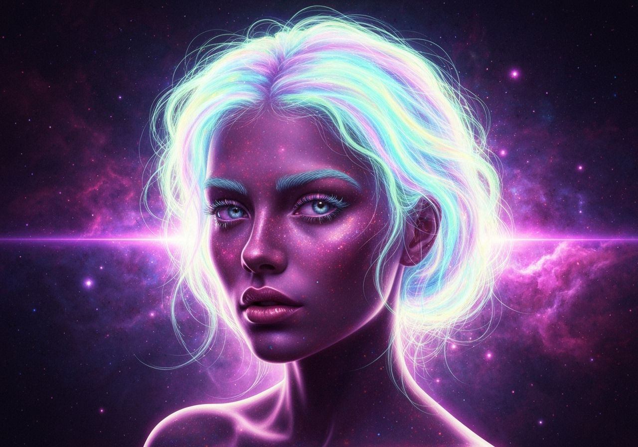 Nebula Portrait with Dreamy Lighting in 8K