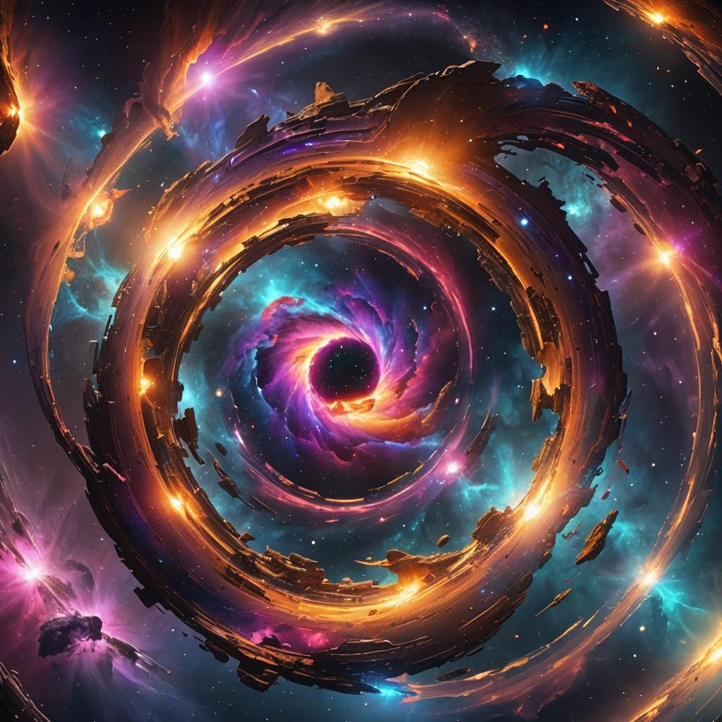 Glowing Portal Reveals Vibrant Galaxies Beyond