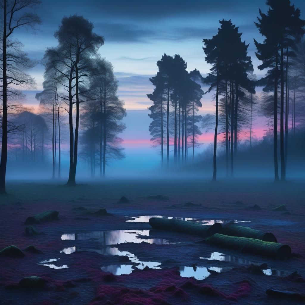 Romantic forest scape