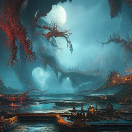 Fantastical Soul Reunion: Detailed Matte Painting