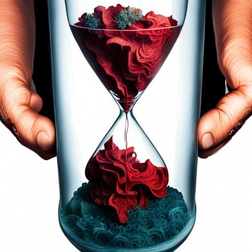 Man Steps Through Hourglass into Reality