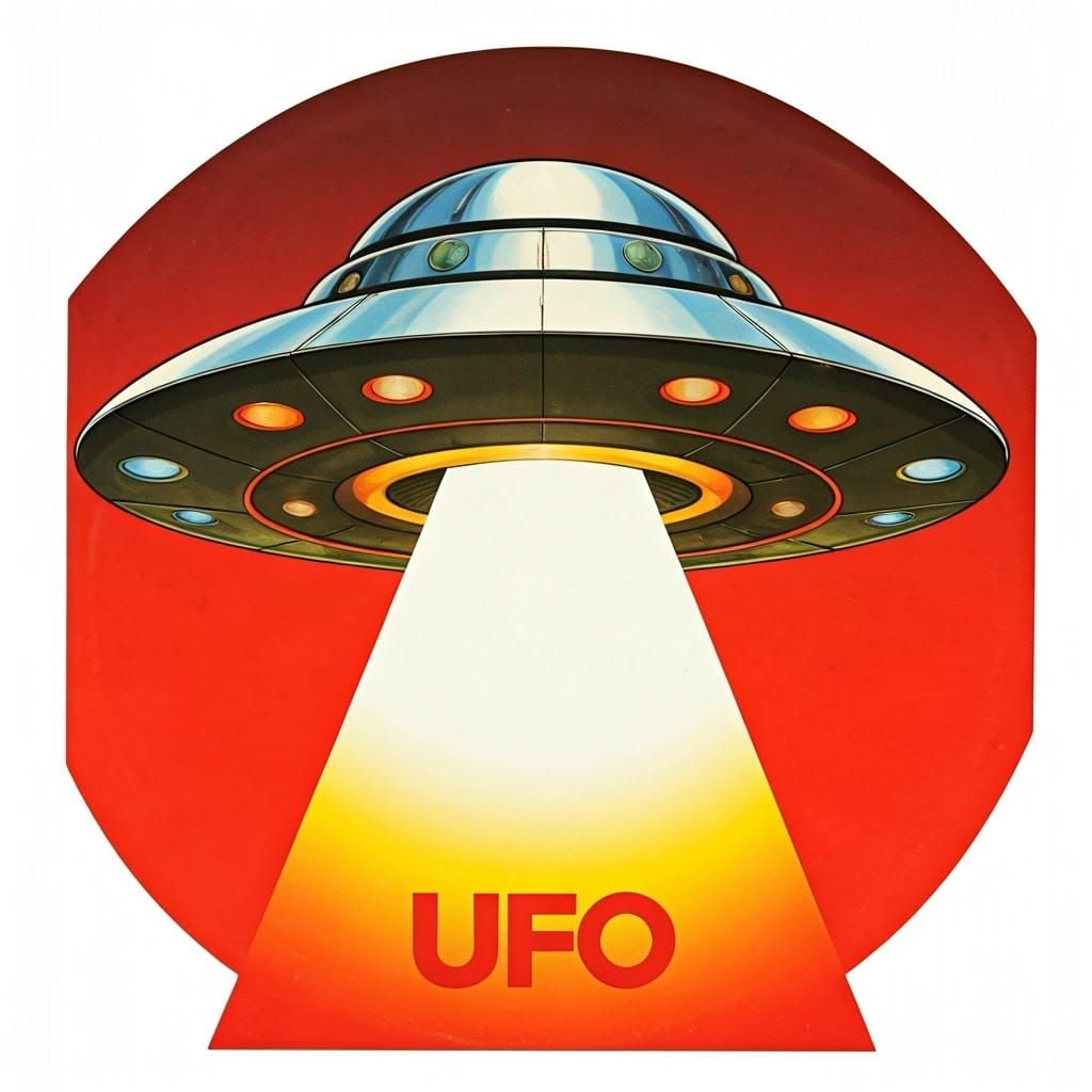 Retro UFO Record Sleeve Art