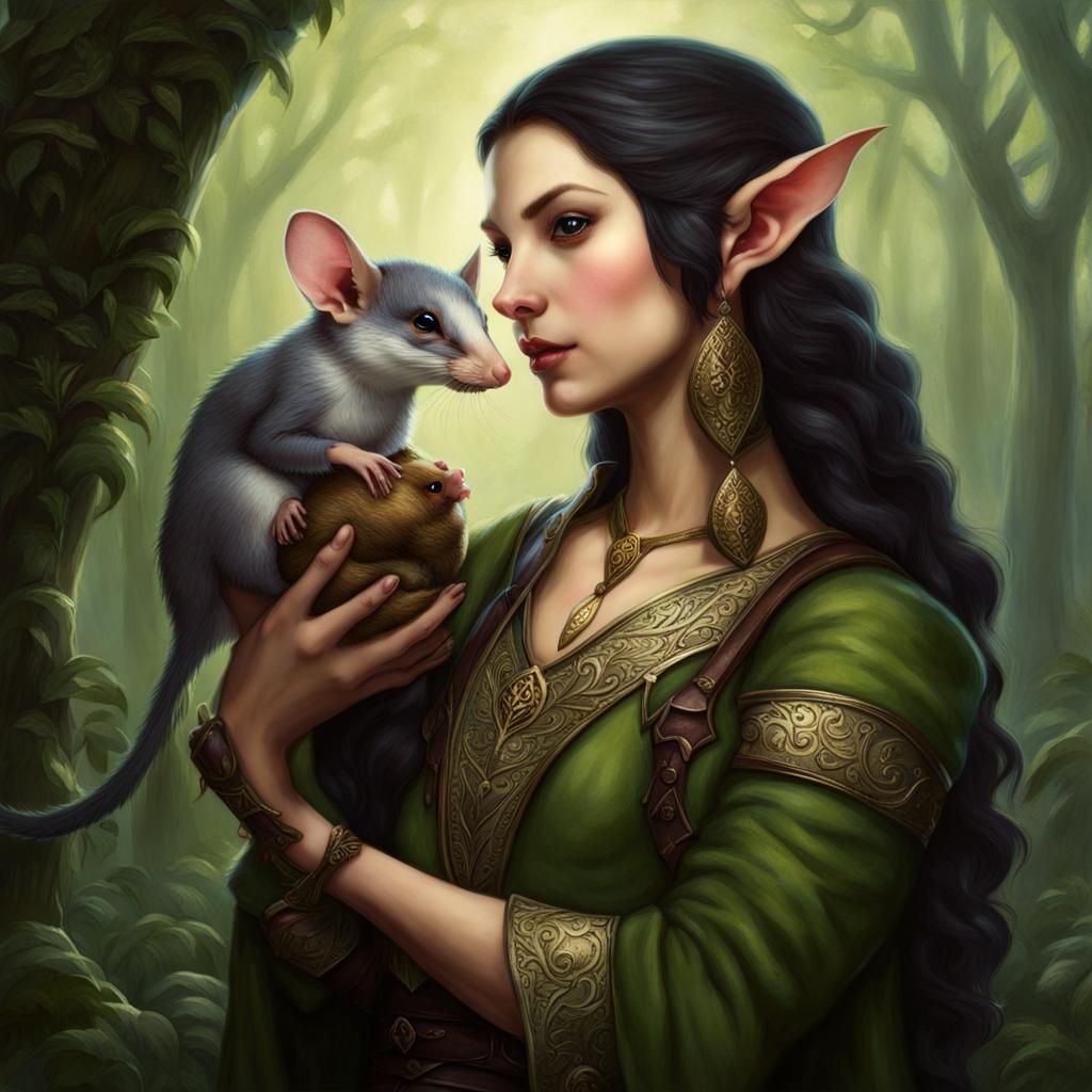 Elf and Possum: A Fantasy Friendship Portrait