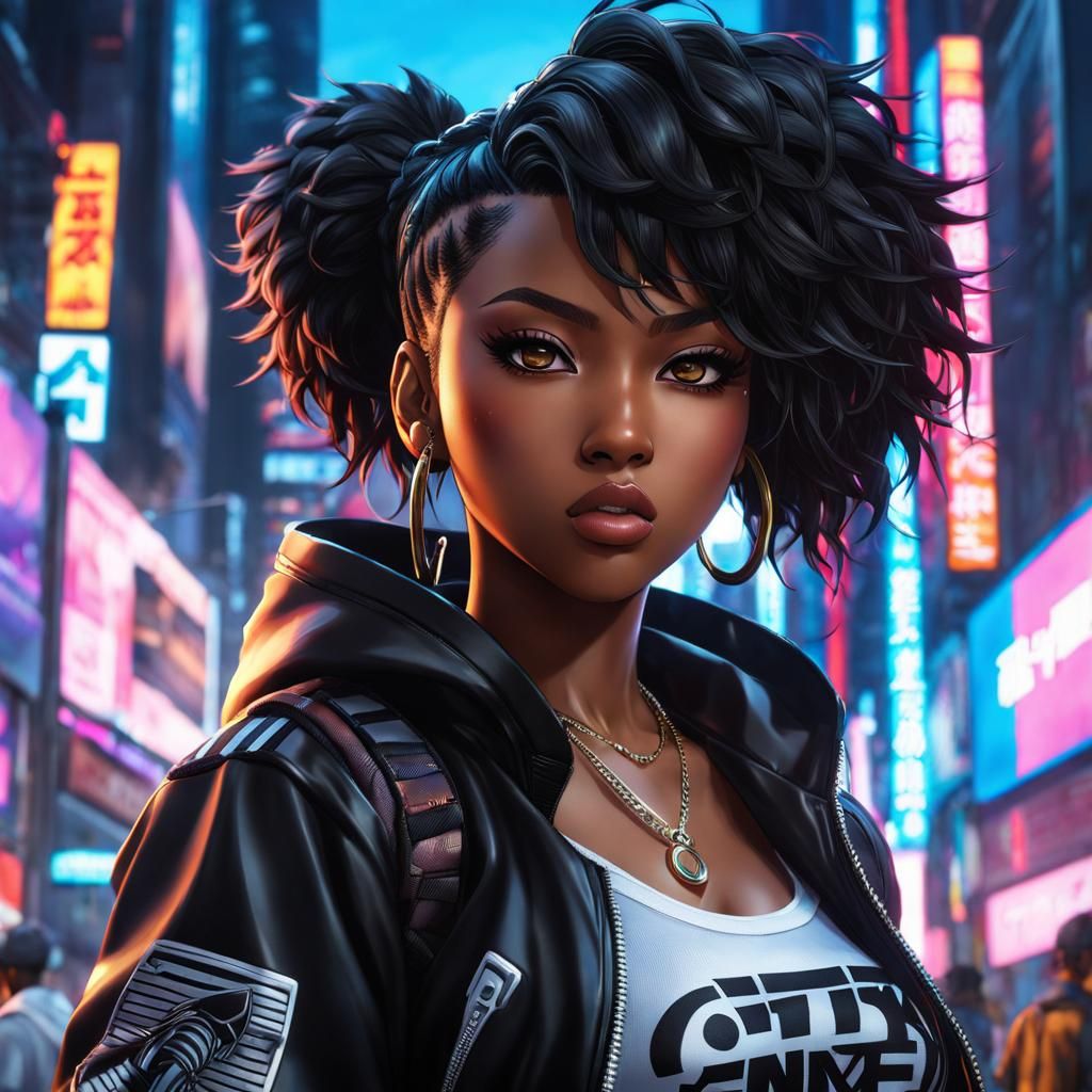 Anime Hiphop Girl Album Cover Art