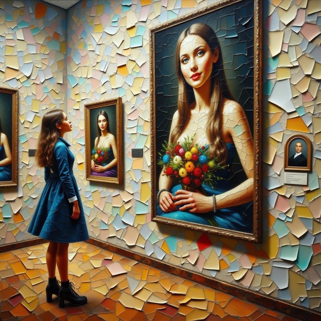 Girl in Art Museum Discovers Her Surreal Past in a Cracked I...