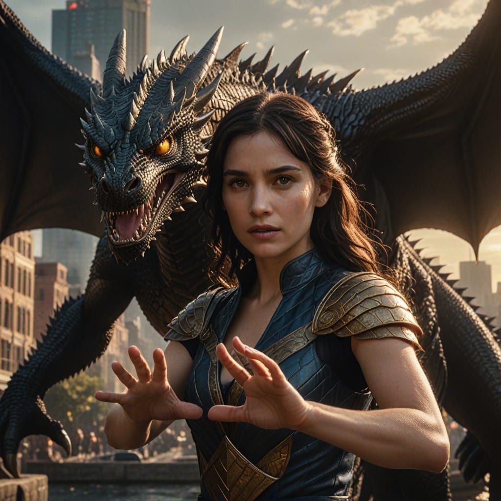 Heroic Woman Saves City From Dragon