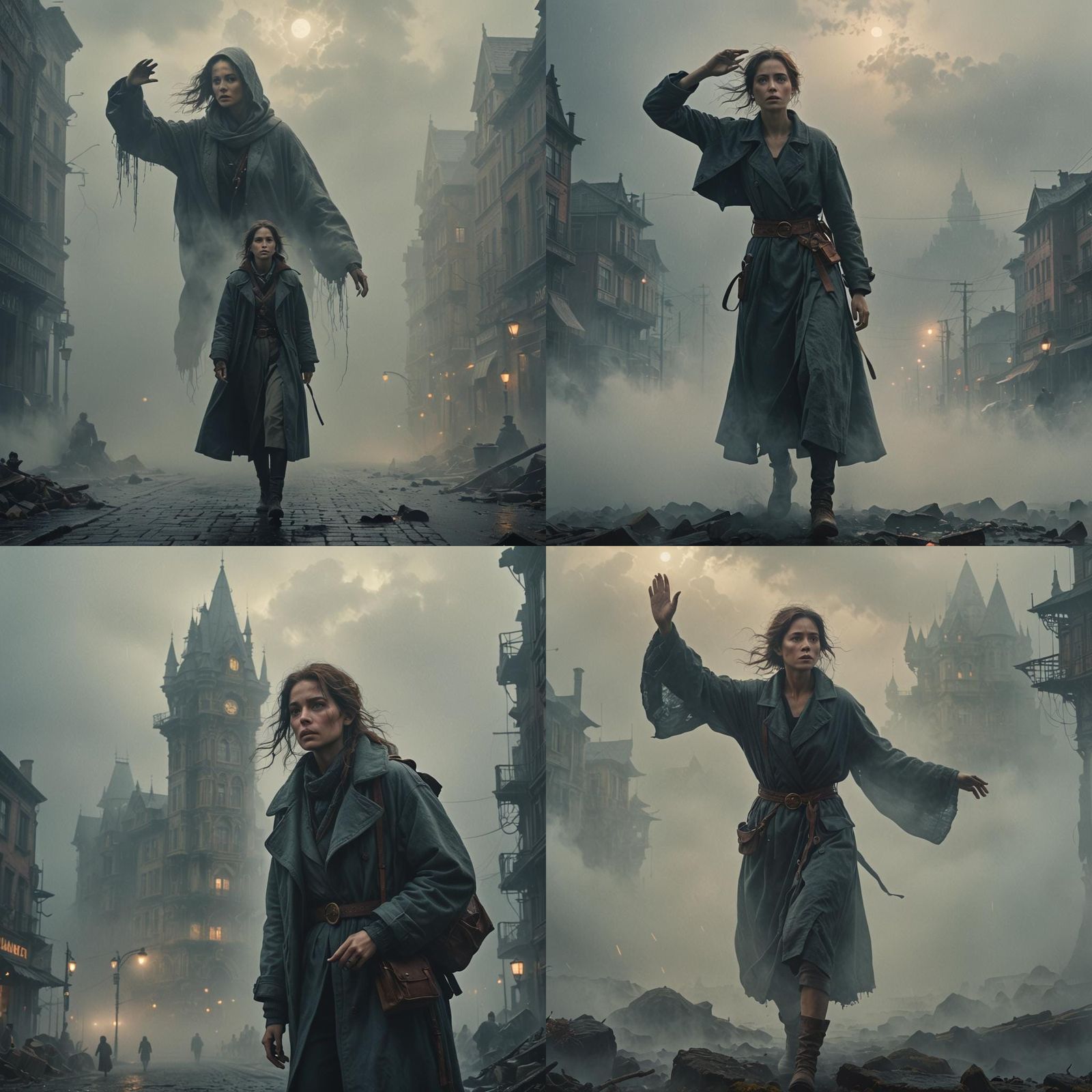 Woman Emerges from Fog: Digital Matte Painting