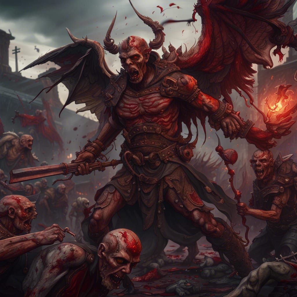 Devils and Angels War Against Zombies