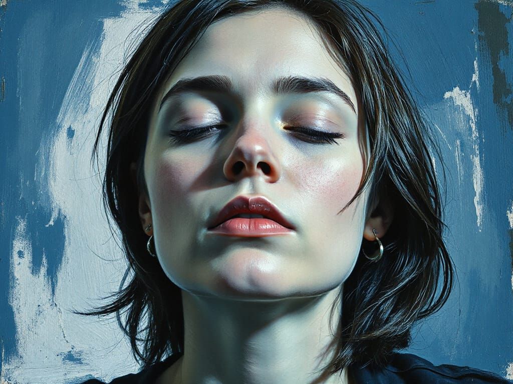 Impasto Oil Portrait of a Woman in Expressionist Style