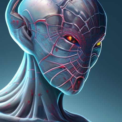 Hyperrealistic Arachnid-Humanoid Hybrid Concept Art
