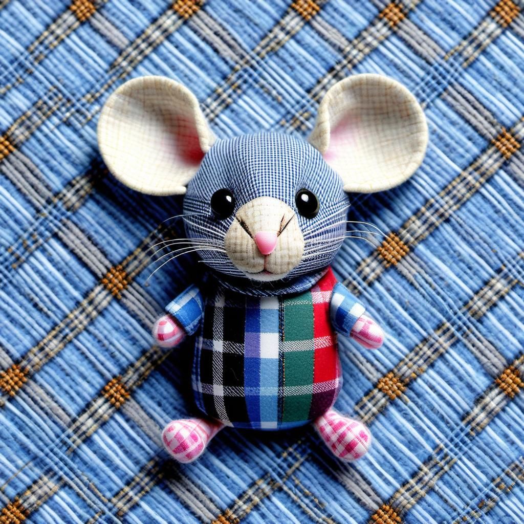 Hyperrealistic Chibi Patchwork Mice Toys
