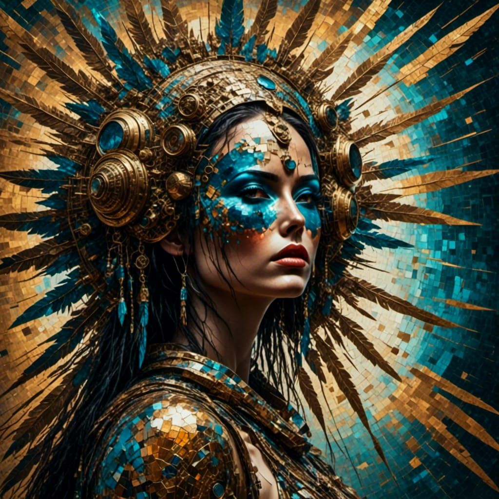 Distressed Abstract Design with Sunshine Colors