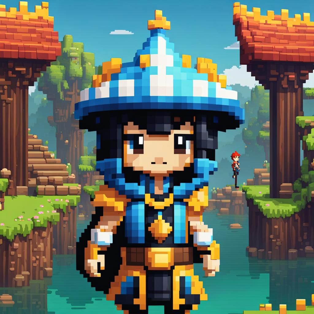 A cute little character in a fantasy game world