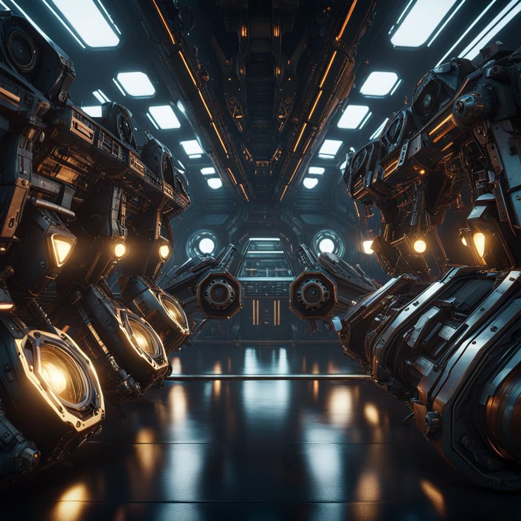 Intoxicated Dead Sailors with Mech Details in Sci-Fi Style