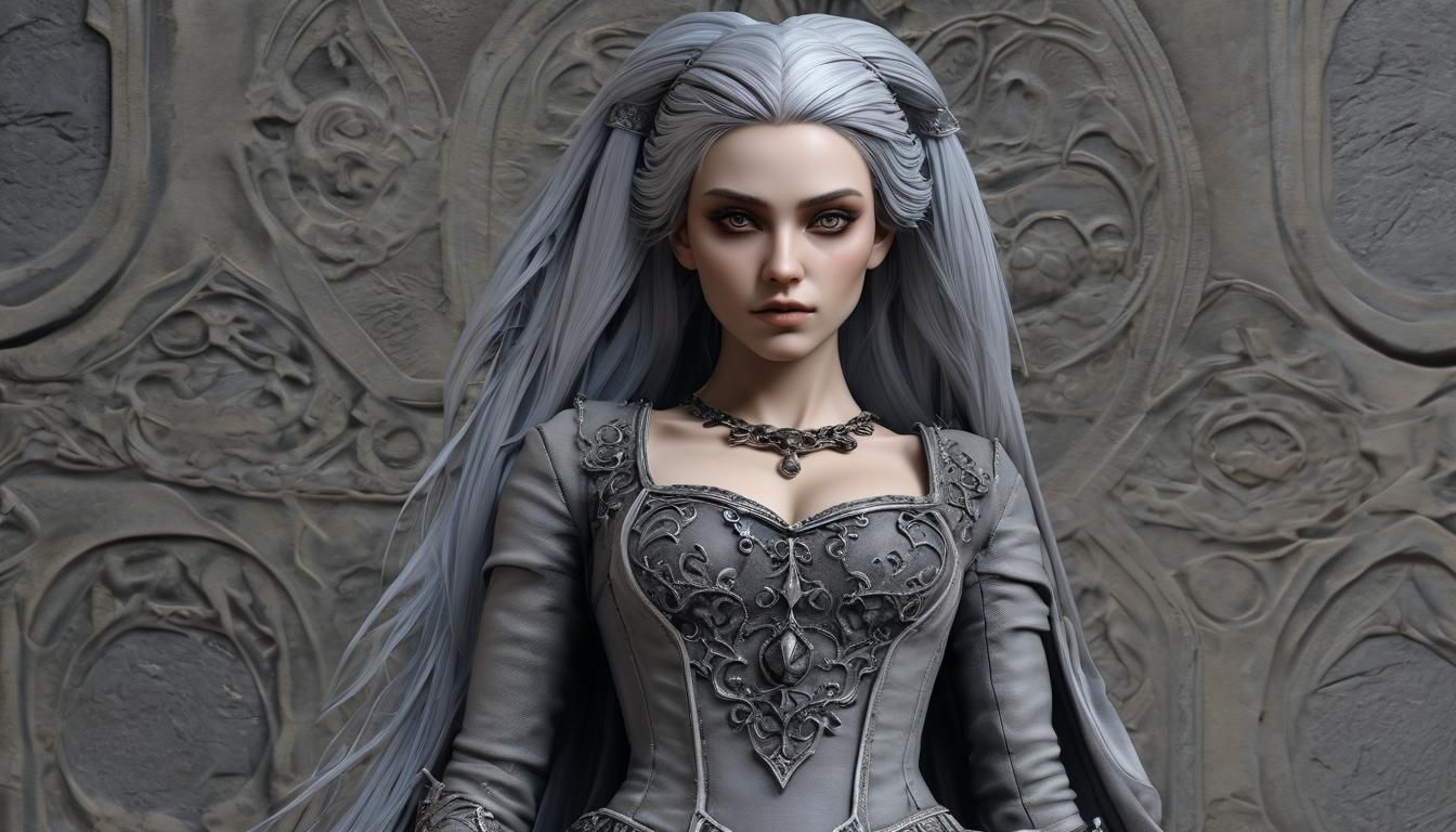 Gothic Woman in Forest: Hyperrealistic Octane Render