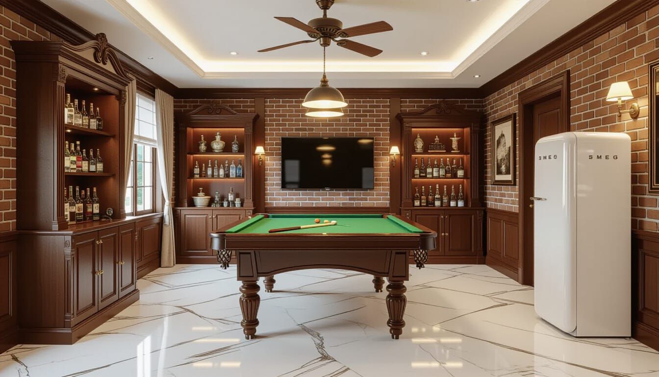 Victorian Billiards Room with Modern Touches