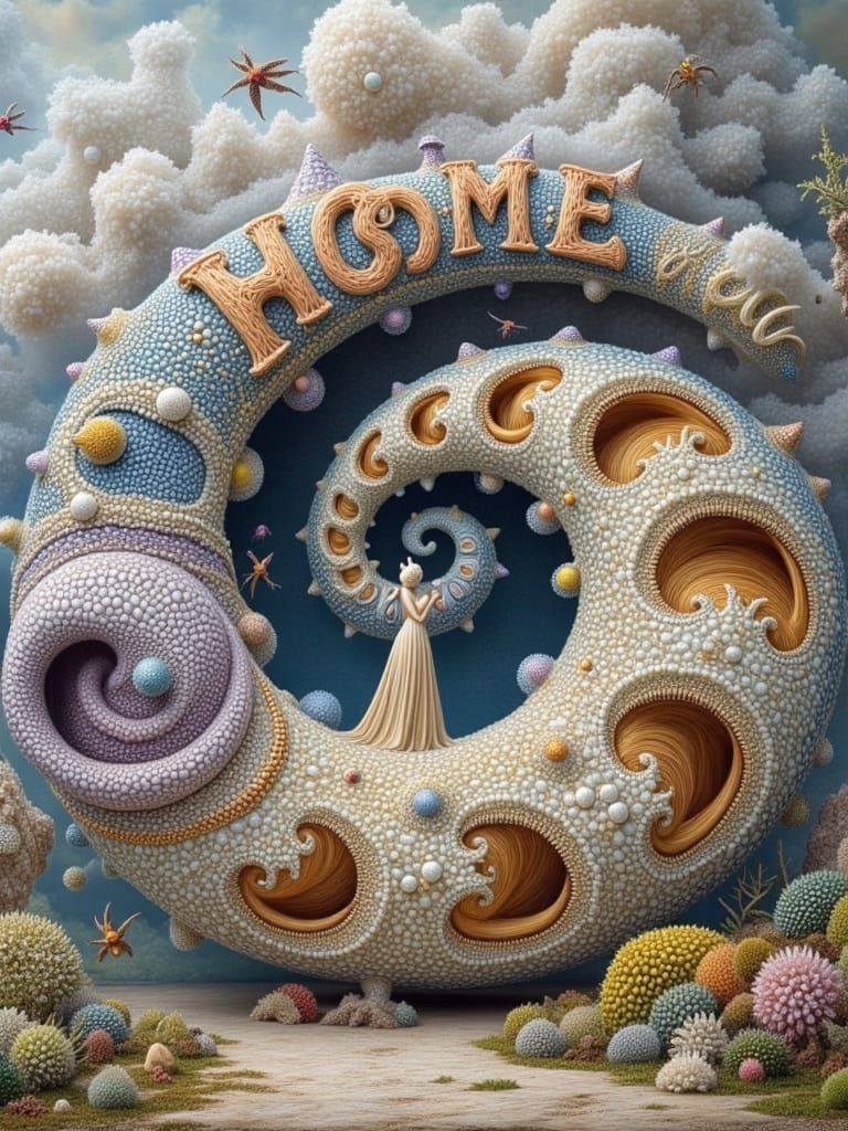 Nautilus Shell House in Surreal Tidepool Garden