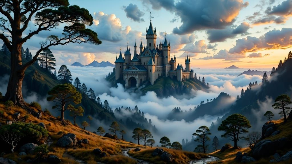 Medieval Realm of Enchantment at Dusk