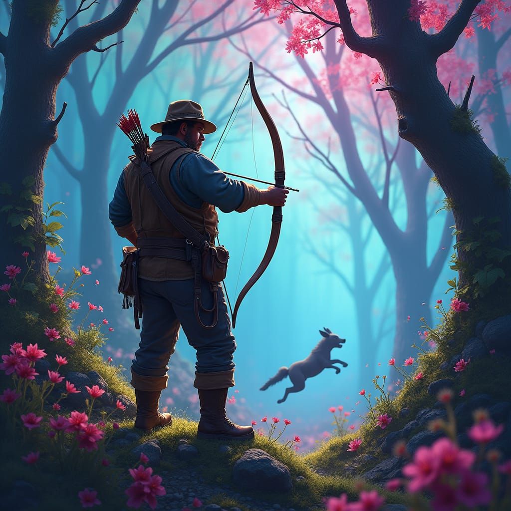 Hunter in Mystical Forest: Matte Painting in Unreal Engine