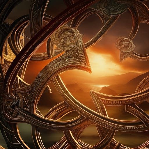 Intricate Celtic Knots in Digital Matte Painting