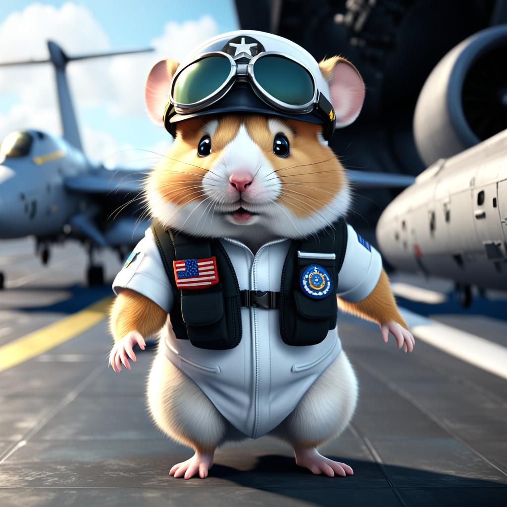 Hamster Pilot on Aircraft Carrier in Unreal Engine
