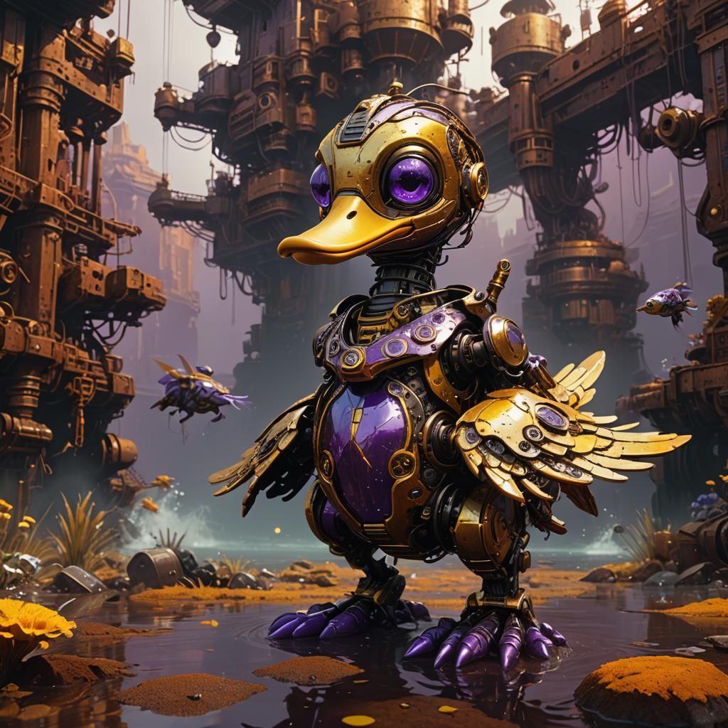Robotic Duckling Swimming in Sea of Rust