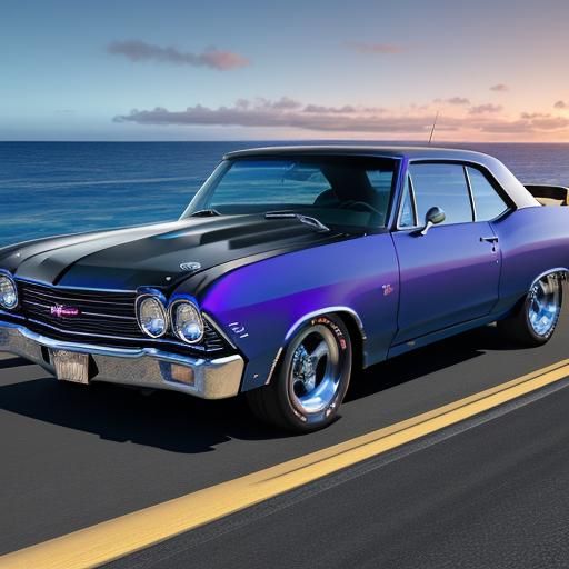 Royal Purple 60s Chevelle Drag Racing in Hawaii