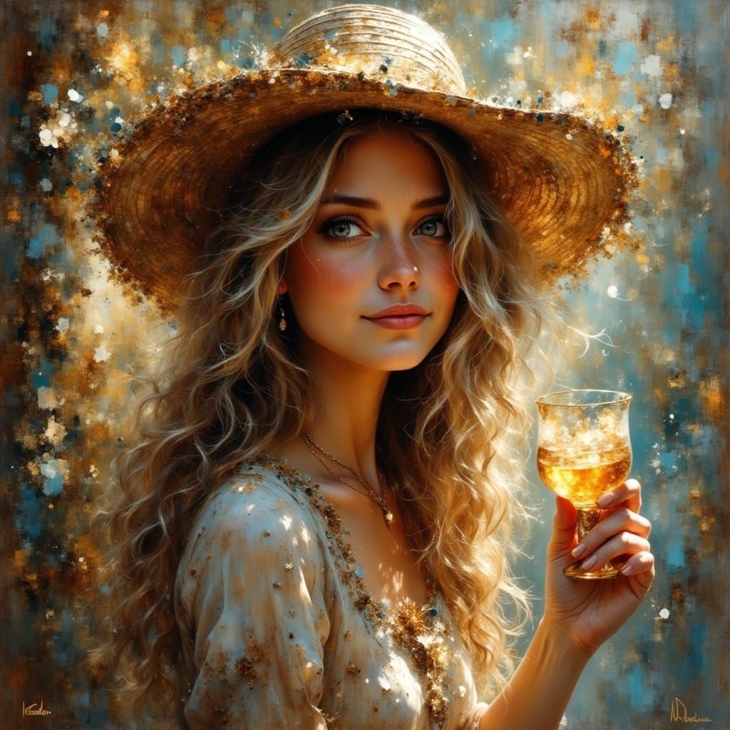 Smiling Mother Christmas Woman in Ethereal Style