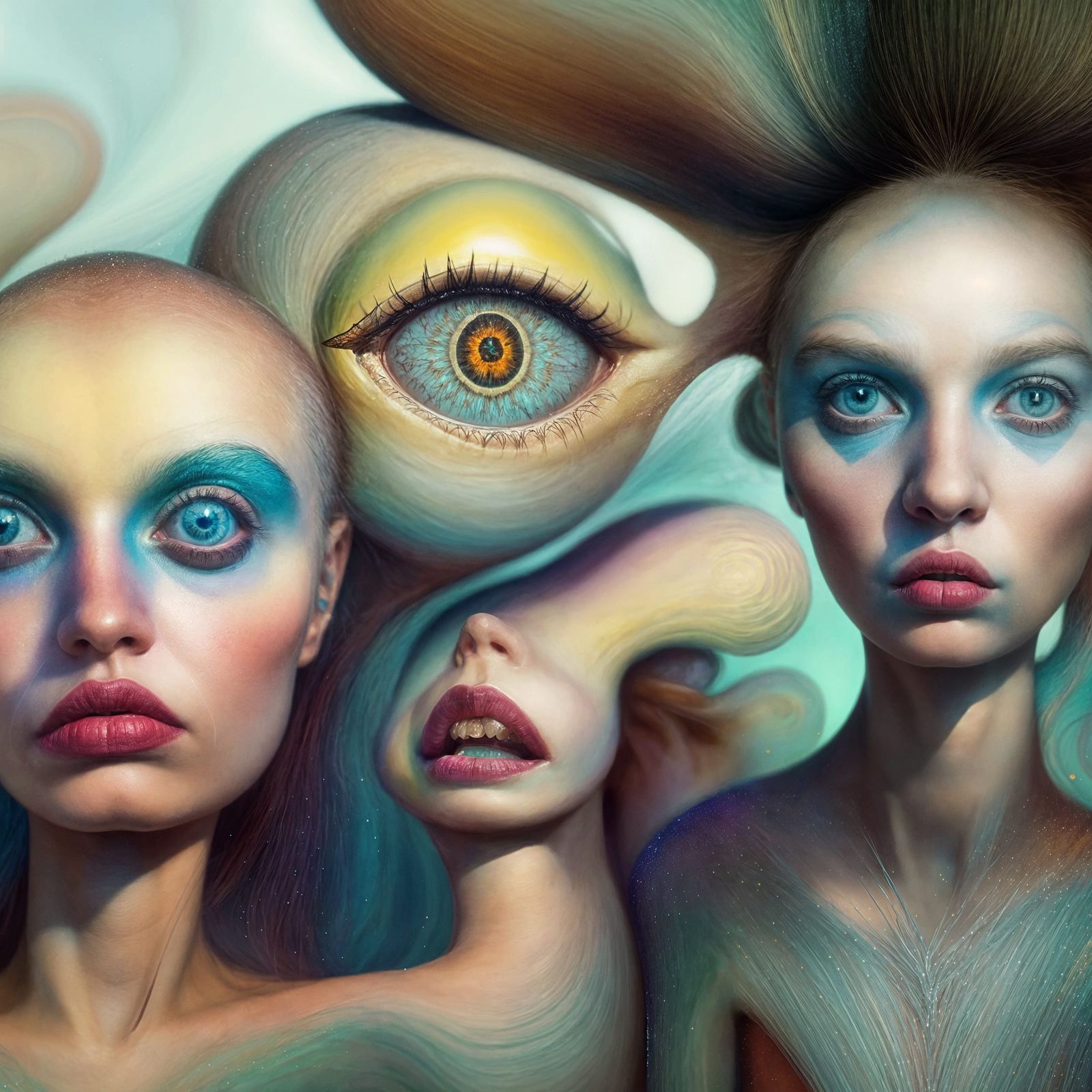 Magical Biological Forms in Surreal Dreamscape