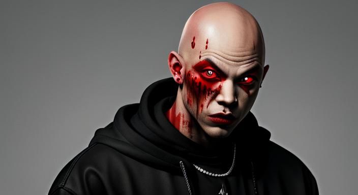 Hooded Vampire Thug with Red Eye