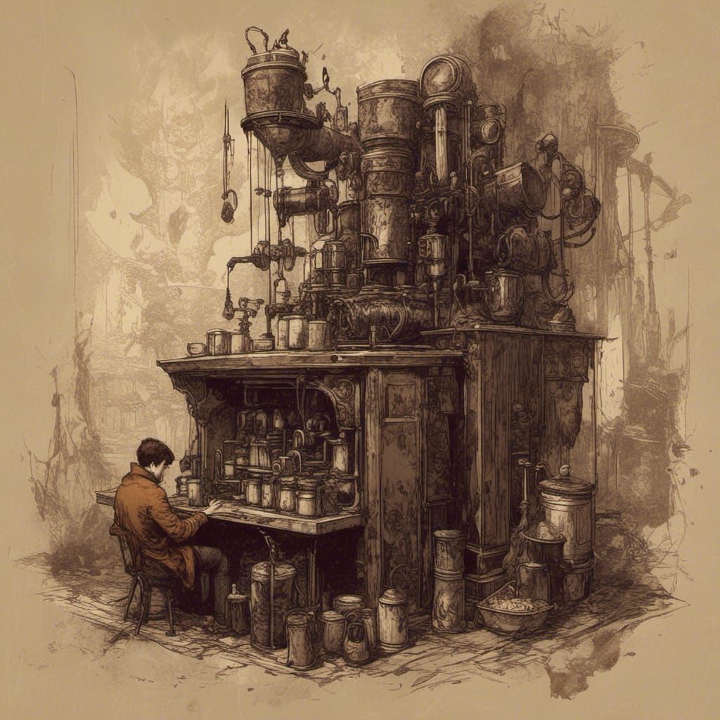 Dark Fantasy Programmer and Coffee Machine